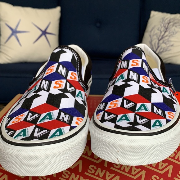 VANS CLASSIC SLIP ON CHECKER CUBE MULTI/TRWHT MENS - Picture 13 of 16